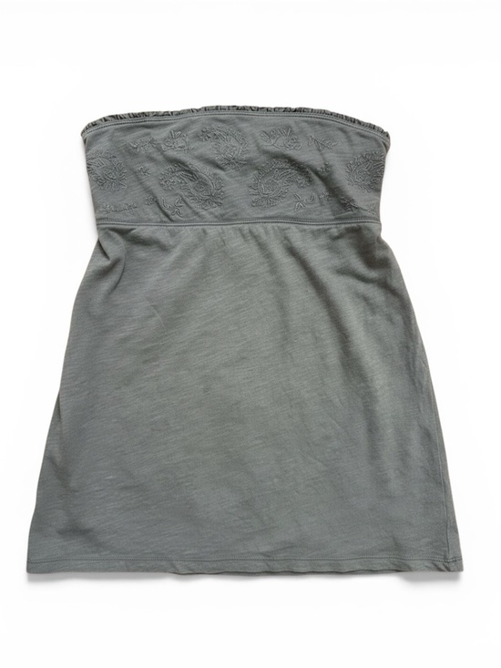 American Eagle Outfitters Tops - Boho Festival Tube Top Olive Smocked Handkerchief Y2K M American Eagle